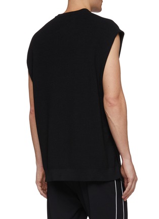 Back View - Click To Enlarge - SOLID HOMME - Button outseam staggered hem knit vest