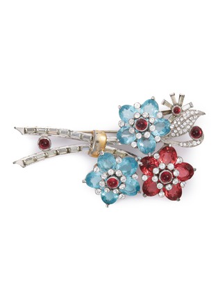 Main View - Click To Enlarge - LANE CRAWFORD VINTAGE ACCESSORIES - Diamanté floral brooch