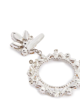Detail View - Click To Enlarge - LANE CRAWFORD VINTAGE ACCESSORIES - Diamanté hoop drop clip earrings