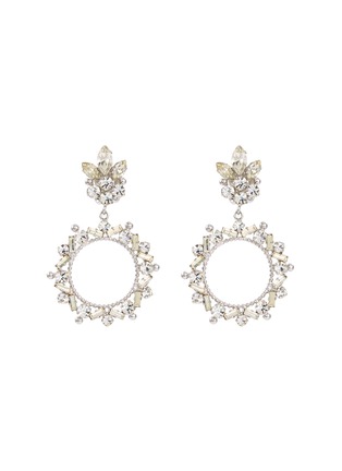 Main View - Click To Enlarge - LANE CRAWFORD VINTAGE ACCESSORIES - Diamanté hoop drop clip earrings