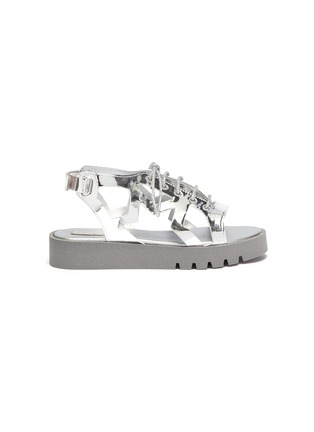 Main View - Click To Enlarge - STELLA MCCARTNEY - Star cutout lace up kids sandals