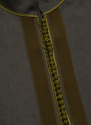  - HAIDER ACKERMANN - Petersham ribbon border knot placket short sleeve shirt