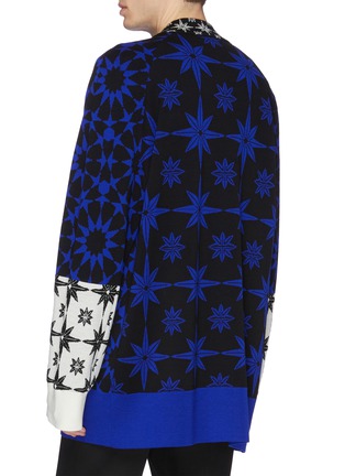 Back View - Click To Enlarge - HAIDER ACKERMANN - Colourblock star jacquard cashmere-silk long open cardigan