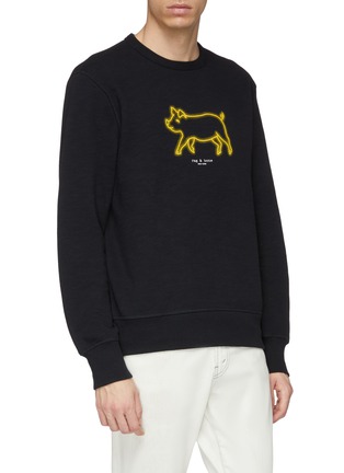 Detail View - Click To Enlarge - RAG & BONE - Neon pig logo print unisex sweatshirt