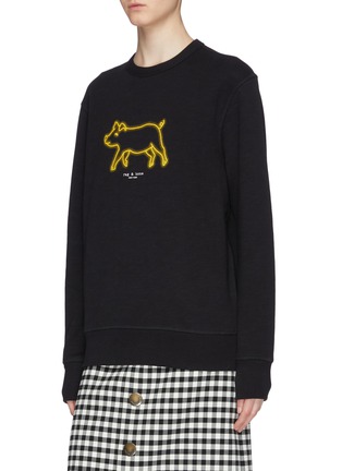 Front View - Click To Enlarge - RAG & BONE - Neon pig logo print unisex sweatshirt