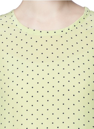 Detail View - Click To Enlarge - EQUIPMENT - 'Riley' polka dot silk T-shirt