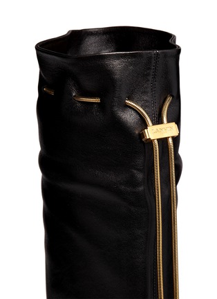 Detail View - Click To Enlarge - LANVIN - Chain drawstring leather boots