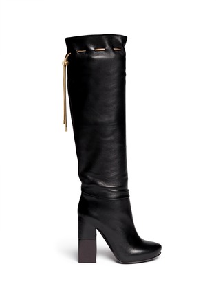 Main View - Click To Enlarge - LANVIN - Chain drawstring leather boots
