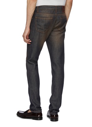 Back View - Click To Enlarge - ISAIA - Cotton-linen straight leg jeans