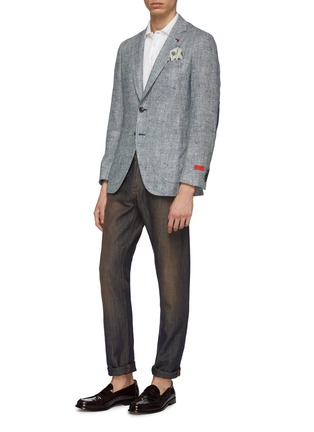Figure View - Click To Enlarge - ISAIA - Cotton-linen straight leg jeans
