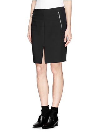 Front View - Click To Enlarge - RAG & BONE - 'Bureau' nylon blend zip skirt