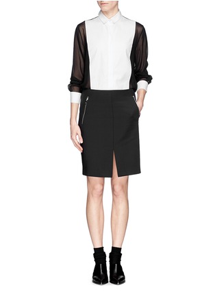 Figure View - Click To Enlarge - RAG & BONE - 'Bureau' nylon blend zip skirt