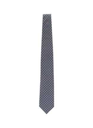 Figure View - Click To Enlarge - ISAIA - Polka dot embroidered cotton-silk tie