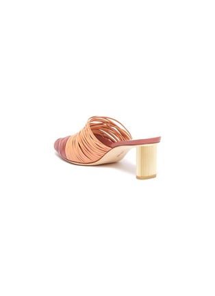  - CULT GAIA - 'Sage' metallic heel strappy leather mules
