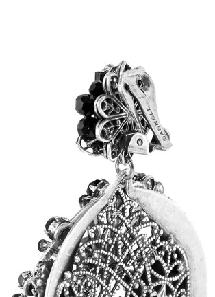 Detail View - Click To Enlarge - MIRIAM HASKELL - Crystal flower wheel drop earrings