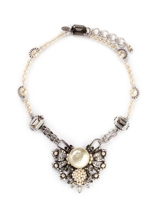 Main View - Click To Enlarge - MIRIAM HASKELL - Pearl crystal station floral pendant necklace
