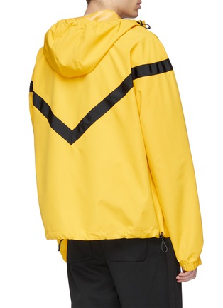  - ANGEL CHEN - Logo patch chevron stripe unisex half-zip hoodie
