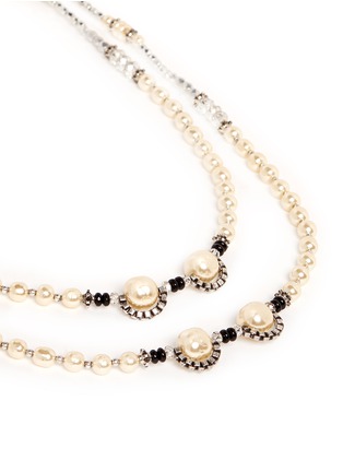 Detail View - Click To Enlarge - MIRIAM HASKELL - Double pearl station crystal bead necklace
