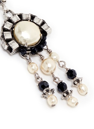Detail View - Click To Enlarge - MIRIAM HASKELL - Geometric pearl drop earrings