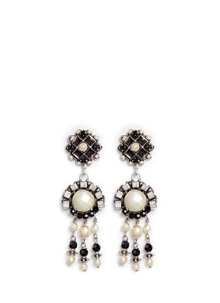 Main View - Click To Enlarge - MIRIAM HASKELL - Geometric pearl drop earrings