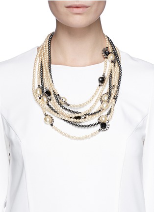 Figure View - Click To Enlarge - MIRIAM HASKELL - Multi strand pearl bead necklace