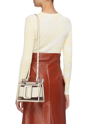 Front View - Click To Enlarge - BOYY - 'Romeo' buckled leather trim PVC top handle bag