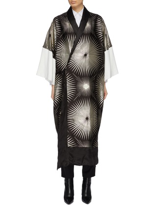 Main View - Click To Enlarge - HAIDER ACKERMANN - Metallic sunray jacquard silk blend kimono