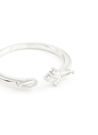 Detail View - Click To Enlarge - HEFANG - 'Ice Worlds' cubic zirconia silver open ring
