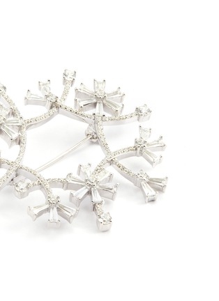 Detail View - Click To Enlarge - HEFANG - 'Ice Worlds' cubic zirconia silver brooch