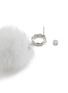 Detail View - Click To Enlarge - HEFANG - 'Snowball' mink fur cubic zirconia silver drop earrings
