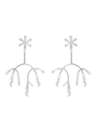 Main View - Click To Enlarge - HEFANG - 'Fireworks' cubic zirconia silver chandelier drop earrings