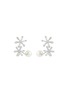 Main View - Click To Enlarge - HEFANG - 'Ice World' cubic zirconia shell pearl silver stud earrings