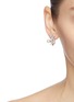 Figure View - Click To Enlarge - HEFANG - 'Ice World' cubic zirconia shell pearl silver stud earrings
