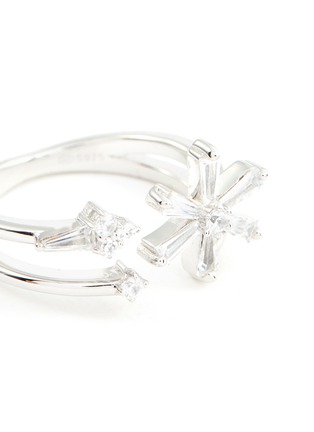 Detail View - Click To Enlarge - HEFANG - 'Ice Worlds' cubic zirconia silver two row open ring