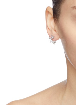 Figure View - Click To Enlarge - HEFANG - 'Frozen Ice' cubic zirconia silver stud earrings