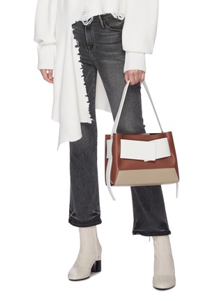 Figure View - Click To Enlarge - YUZEFI - 'Biggy' colourblock foldover panel leather shoulder bag