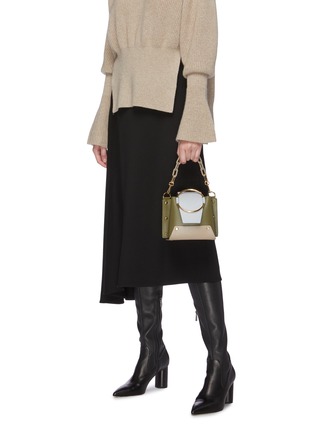 Figure View - Click To Enlarge - YUZEFI - 'Mini Delila' oversized ring leather bucket bag