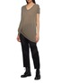 Figure View - Click To Enlarge - RICK OWENS  - 'Hiked' asymmetric drape hem long T-shirt
