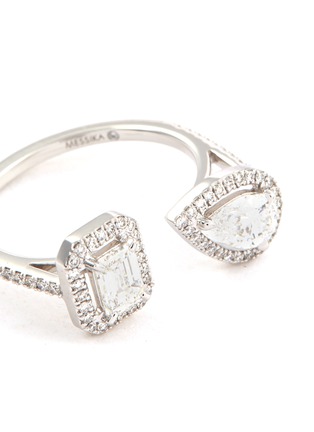 Detail View - Click To Enlarge - MESSIKA - 'My Twin Toi & Moi' diamond 18k white gold open ring