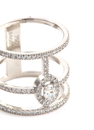 Detail View - Click To Enlarge - MESSIKA - 'Glam'Azone Pavé' diamond 18k white gold three row ring