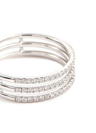 Detail View - Click To Enlarge - MESSIKA - 'Gatsby' diamond 18k white gold three row ring