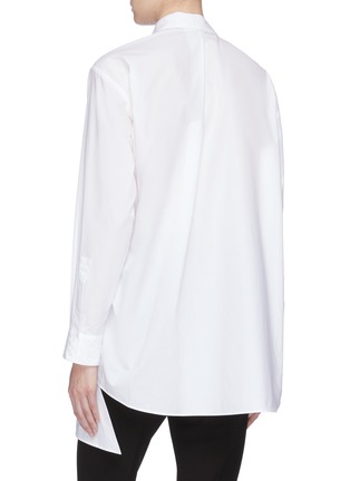 Back View - Click To Enlarge - KIMHĒKIM - 'Venus' faux pearl button convertible asymmetric shirt