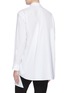Back View - Click To Enlarge - KIMHĒKIM - 'Venus' faux pearl button convertible asymmetric shirt