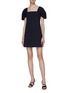 Figure View - Click To Enlarge - THEORY - Ruched sleeve off-shoulder dress