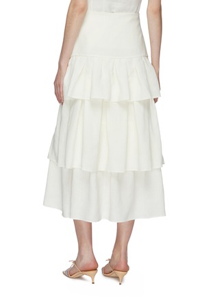 Back View - Click To Enlarge - THEORY - Tiered ruffle linen maxi skirt