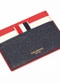 Detail View - Click To Enlarge - THOM BROWNE  - Colourblock pebble grain leather card holder