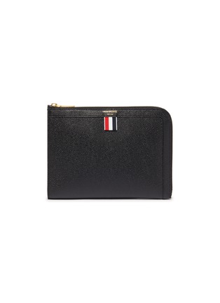 Main View - Click To Enlarge - THOM BROWNE  - Pebble grain leather mini gusset folio clutch