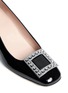 Detail View - Click To Enlarge - STUART WEITZMAN - Wowmid crystal buckle patent leather pumps
