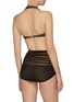 Back View - Click To Enlarge - NORMA KAMALI - 'Bill' mesh overlay ruched halterneck bikini top