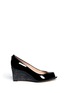 Main View - Click To Enlarge - STUART WEITZMAN - 'Loire' perforated panel wedge pumps